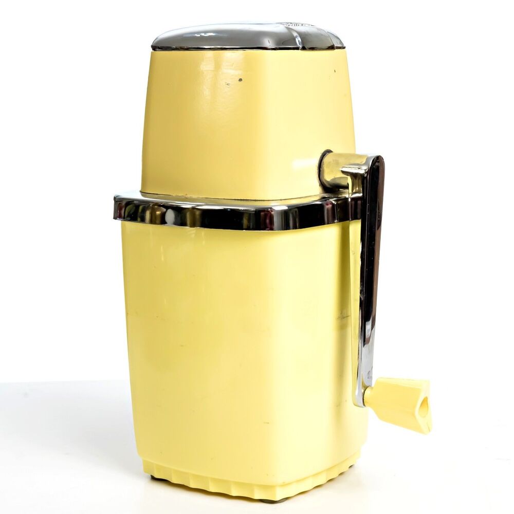 Vintage Swing Away Maid Of Honor Ice Crusher Manual Crank Yellow MCM